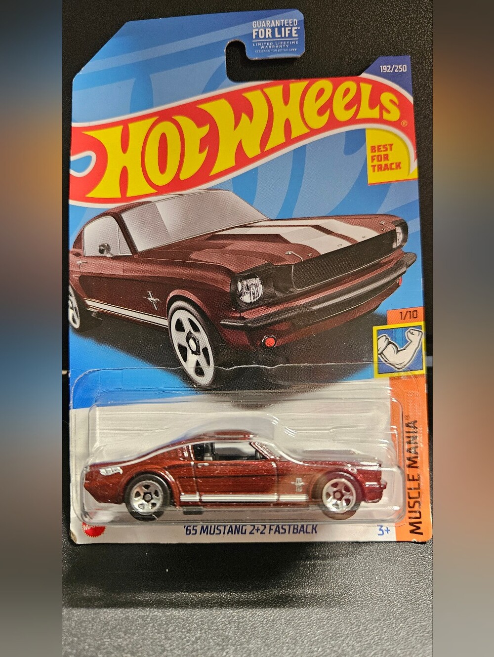 HW Metallic Burgundy 1965 Mustang 2+2 Fastbac Muscle Mania